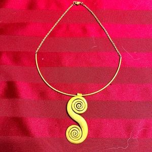 Gold Plated Double Swirl Choker Necklace